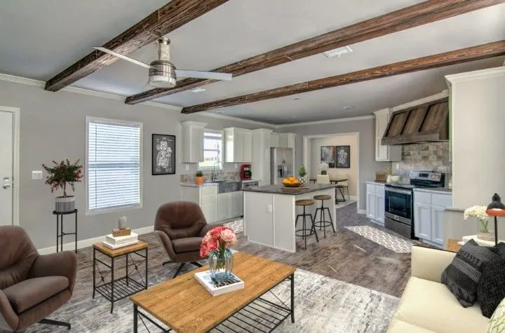 12 Elegant Single Wide Mobile Home Interior Design Ideas 2 1. Embrace an Open Floor Plan for Spacious Living (Single Wide Mobile Home Interior Design)